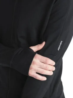 Icebreaker Mer 260 Quantum IV LS Zip Hoodie merinohuppari, Black| Hupparit, Fleecet Ja Välipaidat