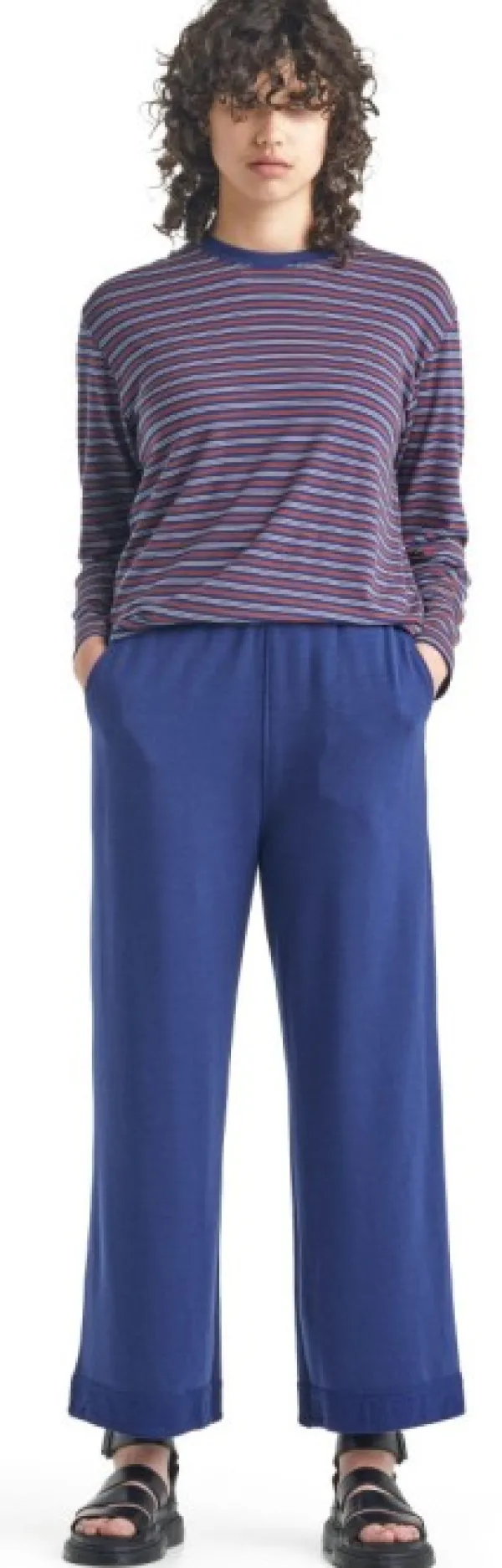 Icebreaker Vapaa-ajan Housut^Merino Wide Pants naisten housut, sininen