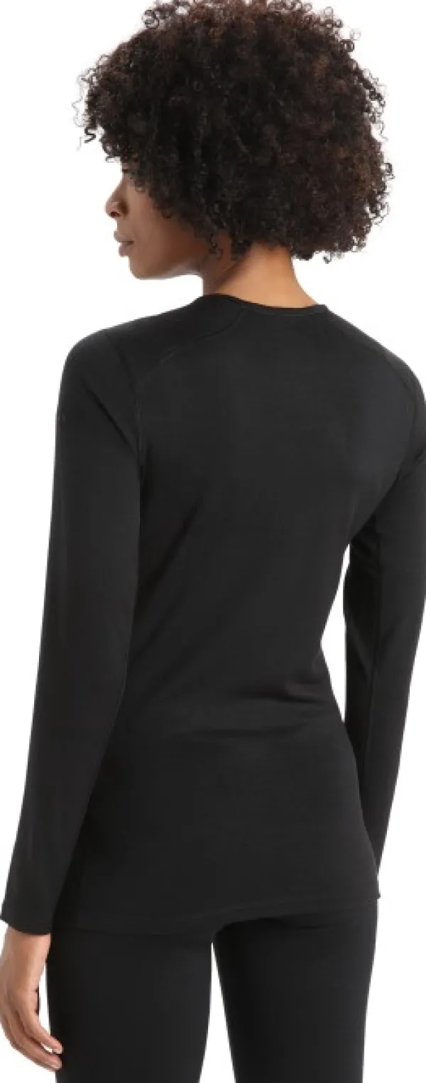 Icebreaker Kerrastopaidat^Oasis LS Crewe 200 naisten merinopaita, musta