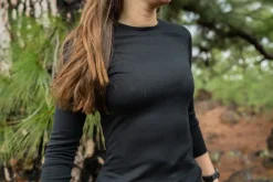 Icebreaker Kerrastopaidat^Oasis LS Crewe 200 naisten merinopaita, musta