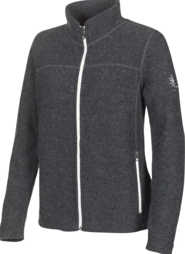 Ivanhoe of Sweden Ivanhoe Beata Full Zip naisten paita, Graphite Marl| Pitkähihaiset Paidat