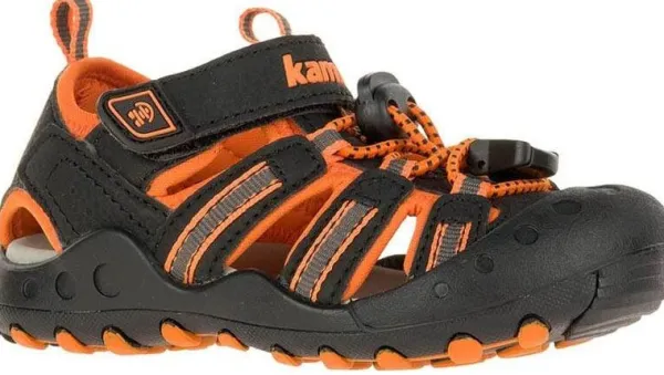 Kamik Crab Kids lasten sandaalit, musta/oranssi/harmaa| Lasten Kengät
