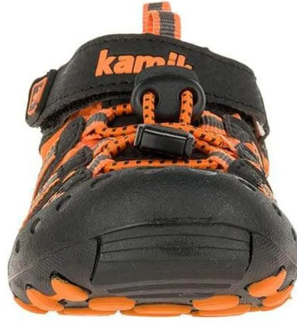 Kamik Crab Kids lasten sandaalit, musta/oranssi/harmaa| Lasten Kengät