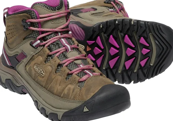 Keen Footwear Ulkoilukengät^Keen Targhee III Mid WP -naisten vaelluskengät, ruskea/pinkki