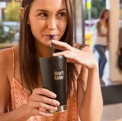 Klean Kanteen Straw Lid juomakansi pillinreiällä, musta| Juomapullojen Tarvikkeet