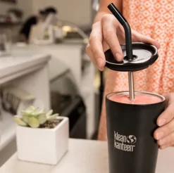 Klean Kanteen Straw Lid juomakansi pillinreiällä, musta| Juomapullojen Tarvikkeet