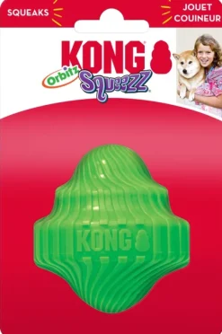 Kong Squeezz Orbitz Pin Top Mix koiranlelu, M/L| Aktivointilelut