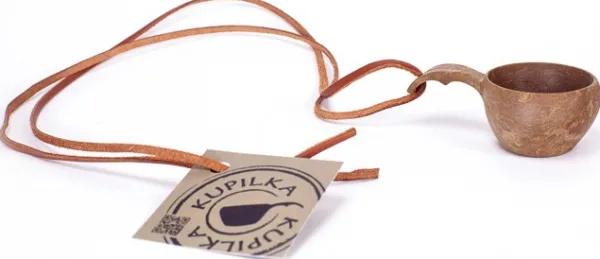 Kupilka 1 Mini Cup with Leather Cord Brown| Astiat Ja Ruokailuvälineet