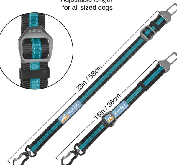Kurgo Kuljetushäkit Ja Matkustustarvikkeet^Direct to Seat Belt Swivel Tether koiran turvavyö, sininen