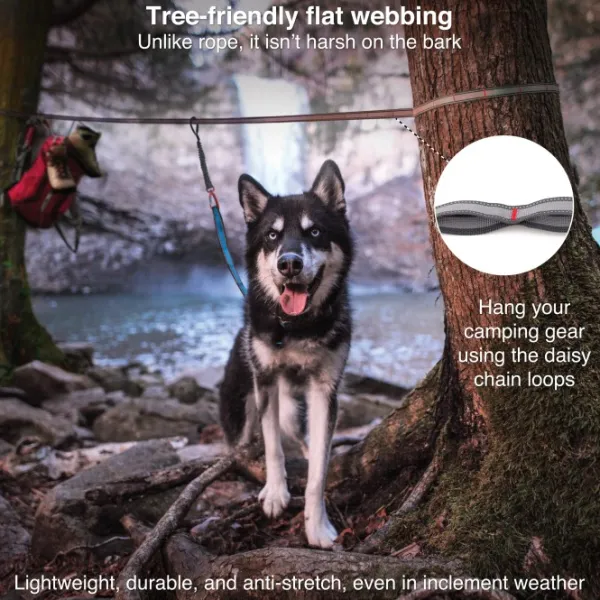Kurgo Ridgeline Tie Out Camping Zip Line koiran kiinnityssetti| Kuljetushäkit Ja Matkustustarvikkeet