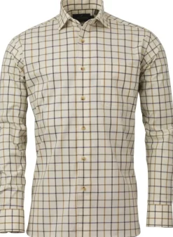 Laksen Metsästyspaidat^Axel Sporting Stretch Shirt kauluspaita, ruskea/sininen/vihreä