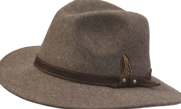 Laksen Country Fedora Fine Felt huopahattu, ruskea| Metsästysasusteet/Metsästyshatut