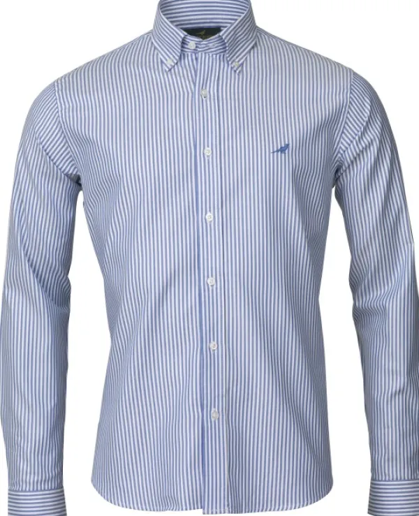Laksen Eton Stripes kauluspaita, sininen| Metsästyspaidat