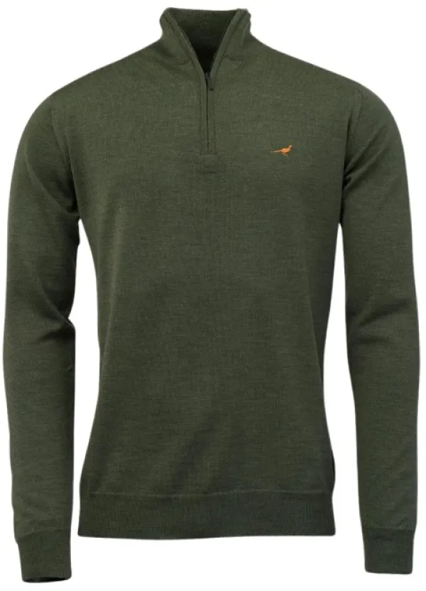 Laksen Norfolk Zip-Neck villapusero, Woody| Metsästysliivit/Fleeceliivit