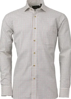 Laksen Pete Cotton Wool Shirt kauluspaita, punainen/sininen| Metsästyspaidat