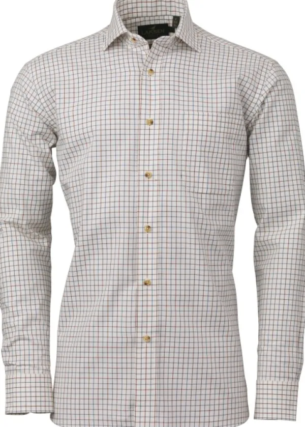 Laksen Pete Cotton Wool Shirt kauluspaita, punainen/sininen| Metsästyspaidat