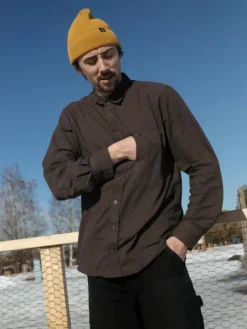 Lemmelkaffe Flannel Shirt Överboda Dark Brown| Flanelli- Ja Kauluspaidat