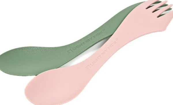 Light My Fire Spork Medium BIO 2-pack Sandy Green / Dusty Pink| Astiat Ja Ruokailuvälineet
