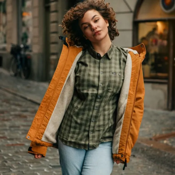 Lundhags Ekren LS Shirt naisten kauluspaita, Clover| Flanelli- Ja Kauluspaidat