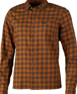 Lundhags Ekren LS Shirt naisten pitkähihainen paita, Dark Gold| Flanelli- Ja Kauluspaidat