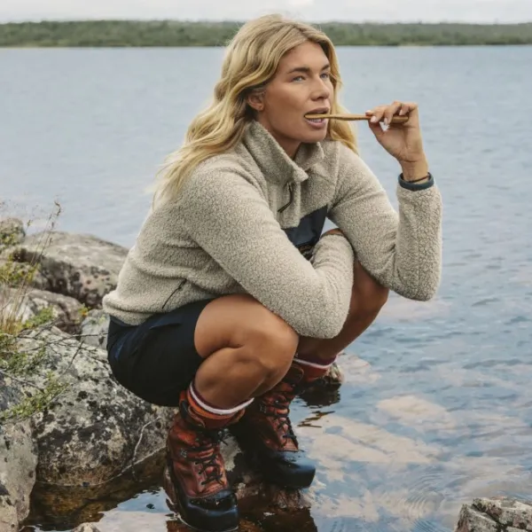 Lundhags Hupparit, Fleecet Ja Välipaidat^Flok Wool naisten fleecetakki, beige