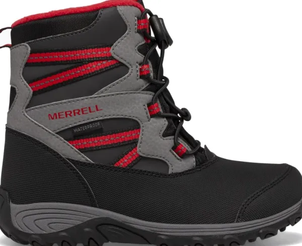 Merrell Kids Outback Snow Boot lasten talvikenkä, musta/harmaa/punainen| Lasten Kengät