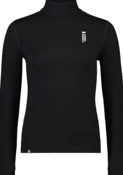 Mons Royale Cascade Merino Flex 200 Mock Neck naisten merinovillapaita, musta| Hupparit, Fleecet Ja Välipaidat
