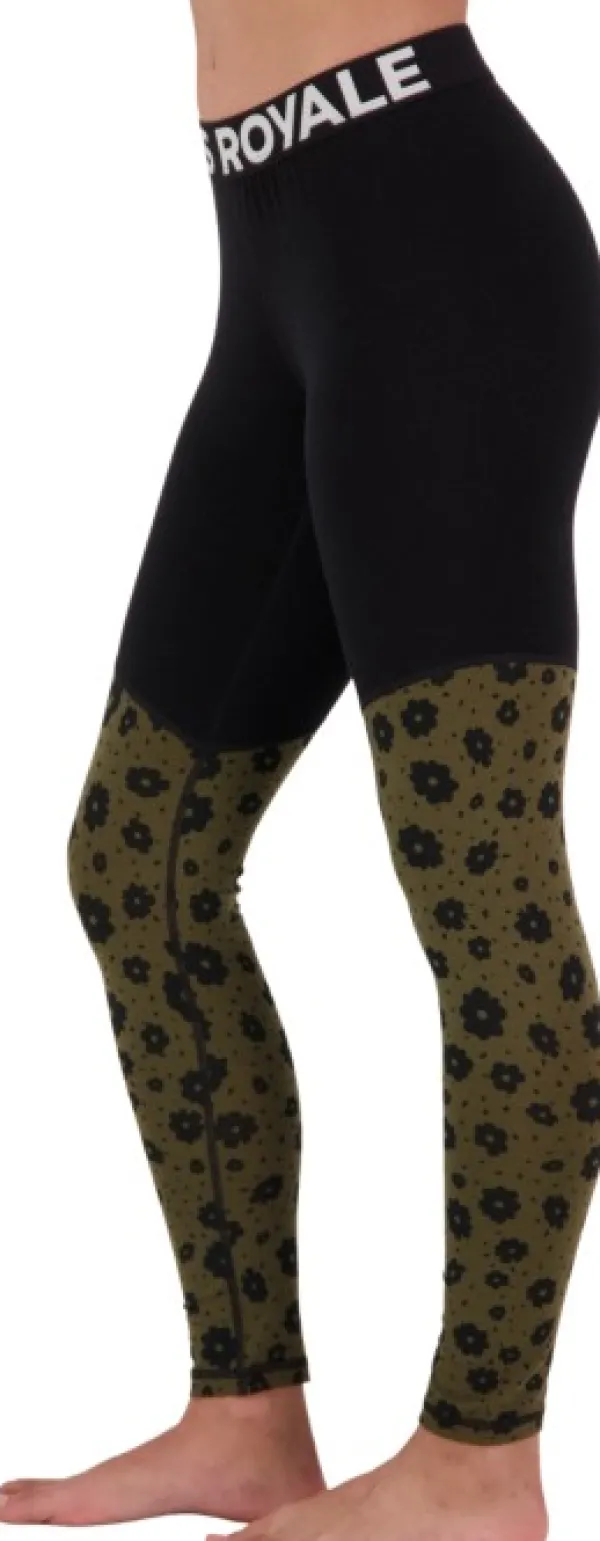 Mons Royale Cascade Merino Flex 200 Legging naisten kerrastohousut, Aoraki Lily| Kerrastohousut