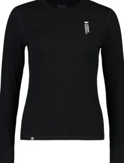 Mons Royale Cascade Merino Flex 200 naisten kerrastopaita, musta| Pitkähihaiset Paidat