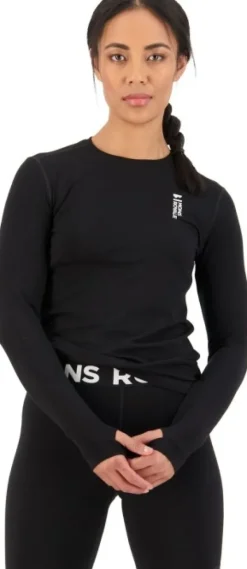 Mons Royale Cascade Merino Flex 200 naisten kerrastopaita, musta| Pitkähihaiset Paidat