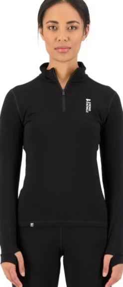 Mons Royale Hupparit, Fleecet Ja Välipaidat^Cascade Merino Flex 200 1/4 Zip naisten kerrastopaita, musta