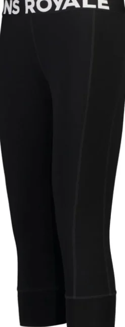 Mons Royale Cascade Merino Flex 200 naisten 3/4-mittaiset kerrastohousut, musta| Kerrastohousut