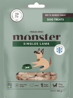 Monster Makupalat^Dog Treats Freeze Dried Lamb pakastekuivattuja makupaloja lammas 45 g