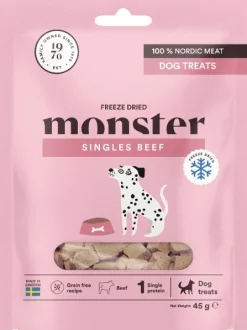Monster Dog Treats Freeze Dried Beef pakastekuivattuja makupaloja nauta 45 g| Makupalat