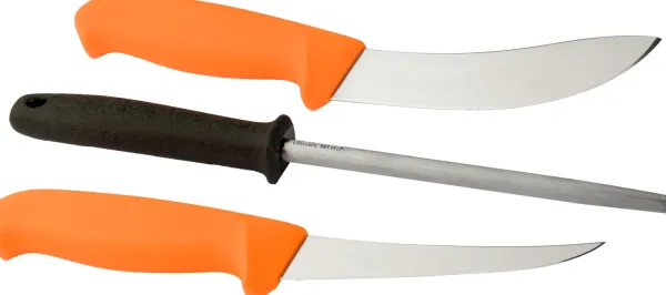 Morakniv Metsästyssetti Oranssi 2 veistä + teroituspuikko| Lihaveitset