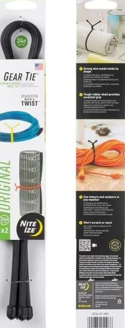 Nite Ize Reppujen Ja Laukkujen Tarvikkeet^Gear Tie 32-Black 2pk kiinnitysremmit