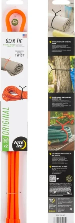 Nite Ize Reppujen Ja Laukkujen Tarvikkeet^Gear Tie 32-Bright Orange 2pk kiinnitysremmit