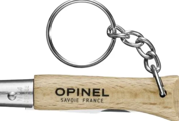 Opinel Taittoveitset^Classic Keyring No4 Stainless Steel Beechwood taittoveitsi avaimenperällä, 5 cm