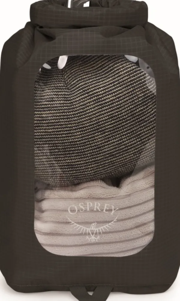 Osprey Dry Sack window kuivapussi, 6 L, musta| Kuiva- Ja Pakkauspussit