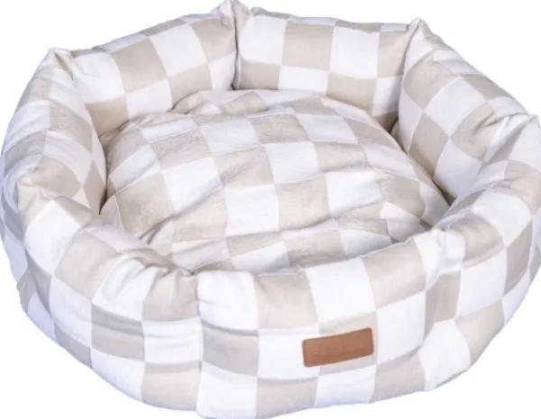 PAIKKA Check Bed Beige 95 cm| Koiranpedit