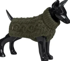 PAIKKA Handmade Knit koiran neulepusero, 45-50 cm, maastonvihreä| Neuletakit