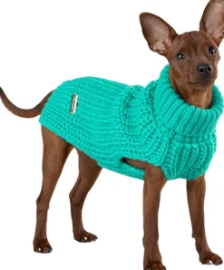 PAIKKA Knit Sweater koiran villapaita, 20-30 cm, Green| Neuletakit