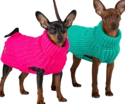 PAIKKA Neuletakit^Knit Sweater koirien villapaita, 20-30 cm, Pink