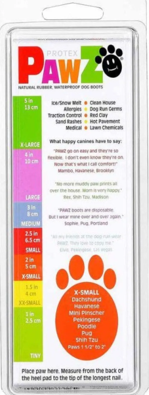 Pawz Dog Boots Color Orange XS| Koiran Tossut