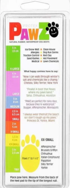 Pawz Koiran Tossut^Dog Boots Color Yellow XXS