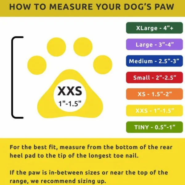 Pawz Koiran Tossut^Dog Boots Color Yellow XXS