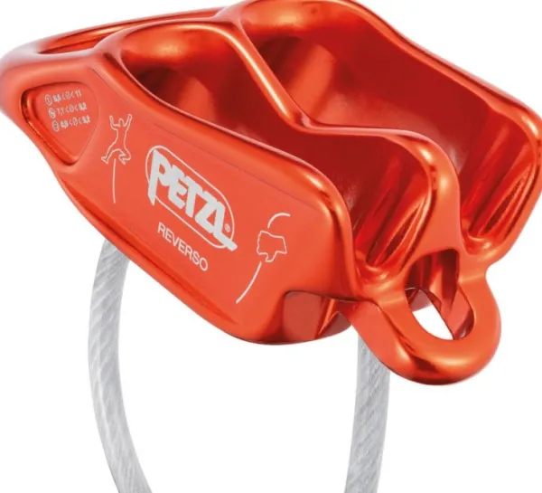 Petzl Kiipeilyvarusteet^Belay Device Reverso köysijarru, Red/Orange