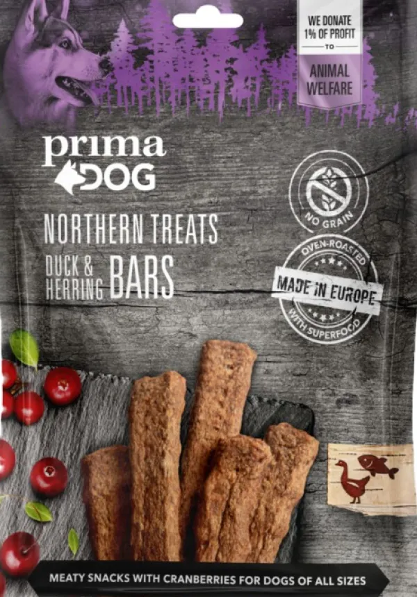 PrimaDog Makupalat^Prima Northern Treats Ankka-sillitanko -koiranherkku 80 G