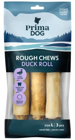 PrimaDog Rough Chews Tuggben med Anka L 17 cm 225g, puruluu| Puruluut