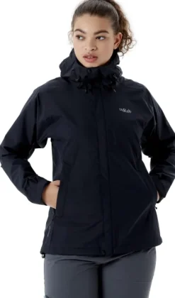 Rab Downpour Eco Jacket naisten ulkoilutakki, musta| Sadevaatteet